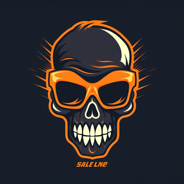 Photo skull mascot logo