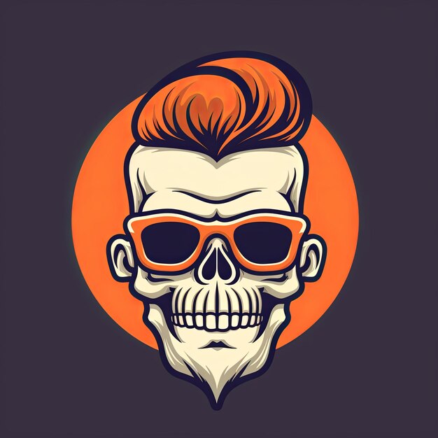 Photo skull mascot logo