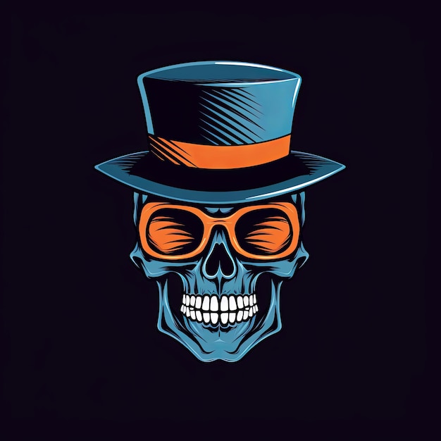 Photo skull mascot logo