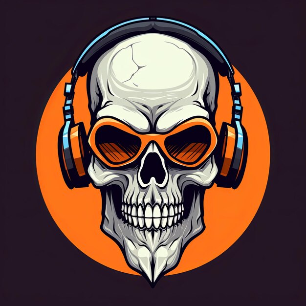 Photo skull mascot logo