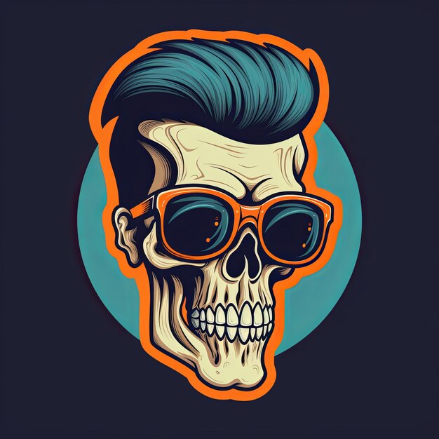 Photo skull mascot logo