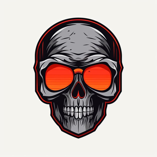 Photo skull mascot logo