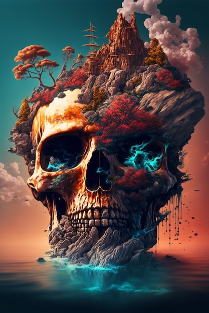 Skull and nature