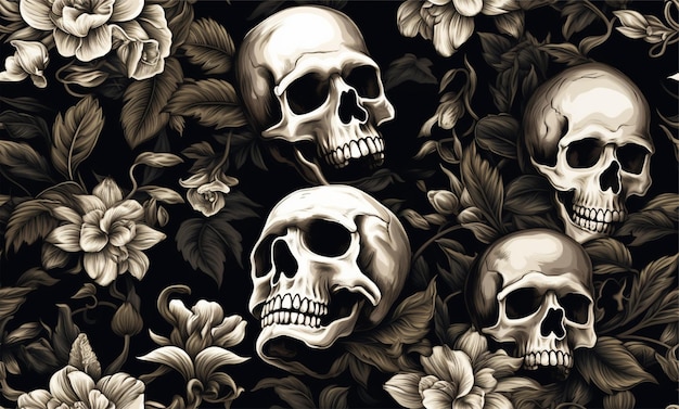 Photo skull pattern and background