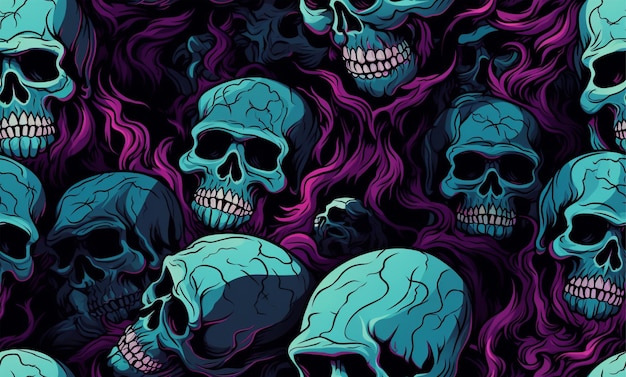 skull pattern and background