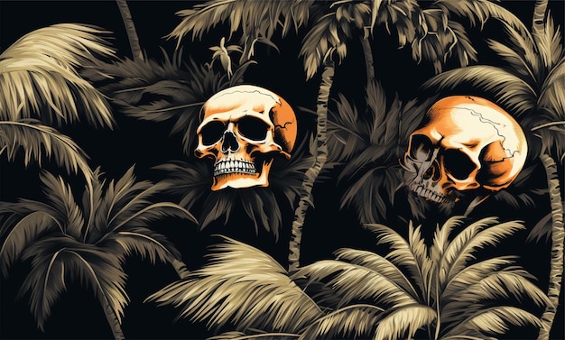 skull pattern and background