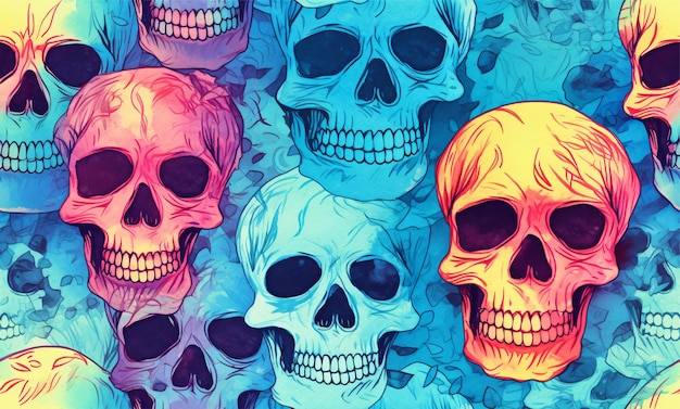 Photo skull pattern and background