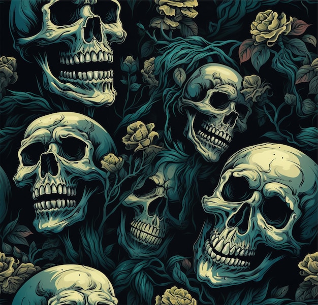 skull pattern and background