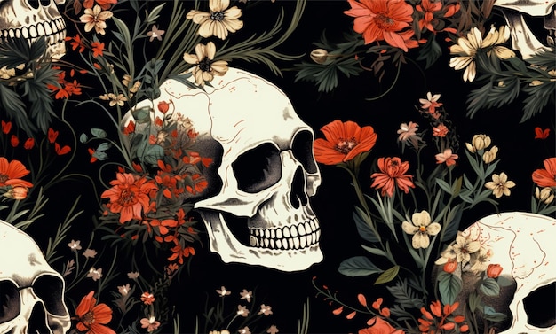 Photo skull pattern and background