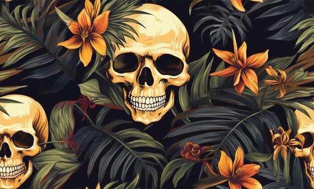 skull pattern and background