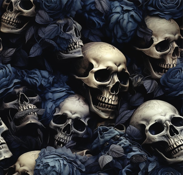 Photo skull pattern and background