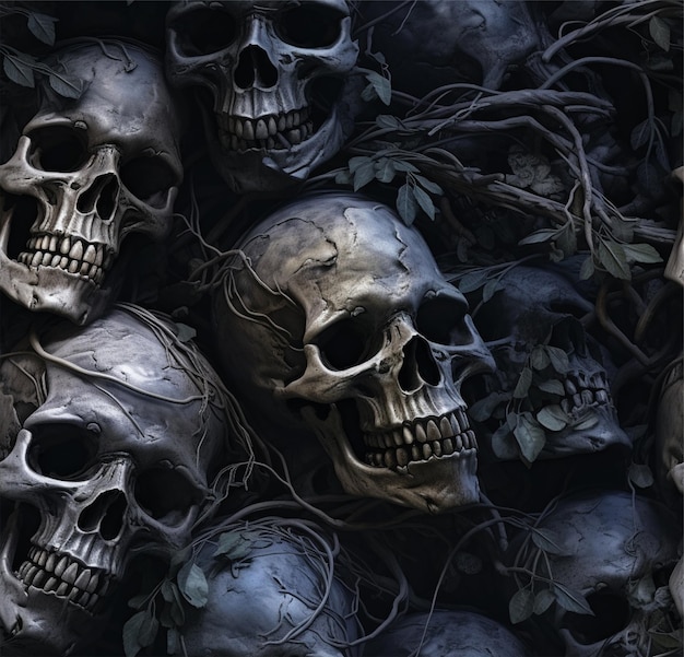 Photo skull pattern and background