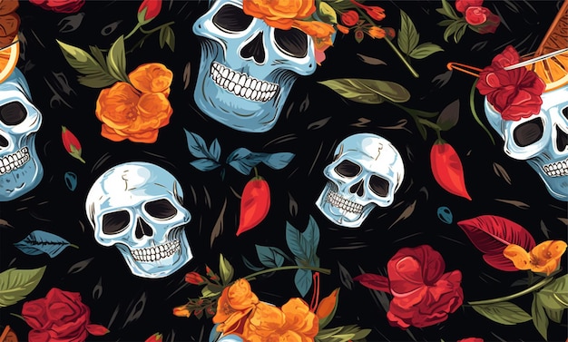 skull pattern and background