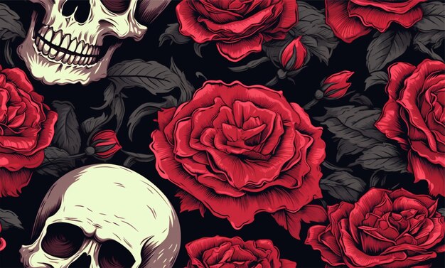 skull pattern and background