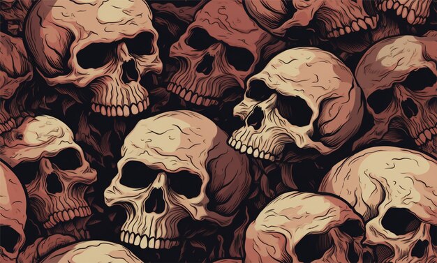 skull pattern and background