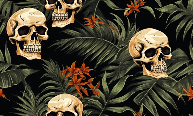 skull pattern and background