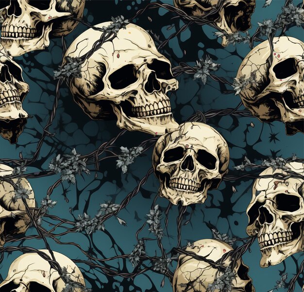 skull pattern and background