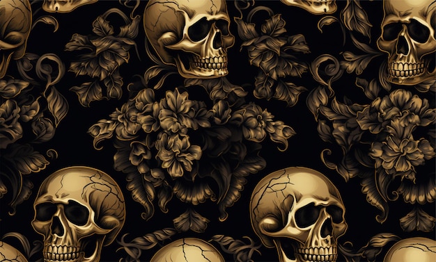 skull pattern and background