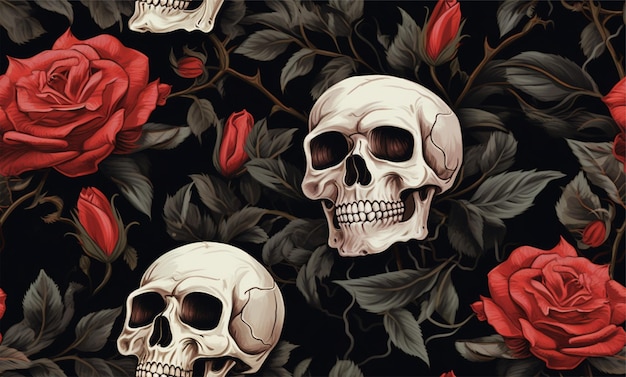 skull pattern and background