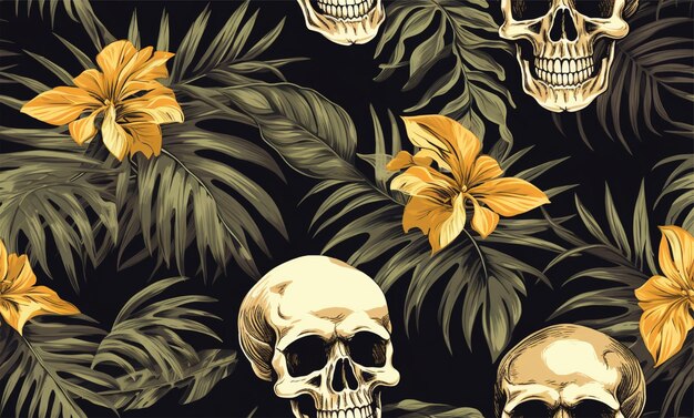 skull pattern and background