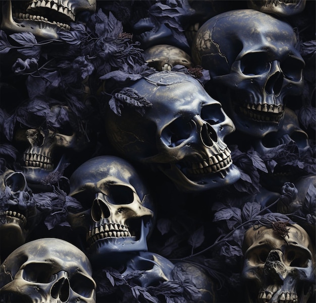 skull pattern and background