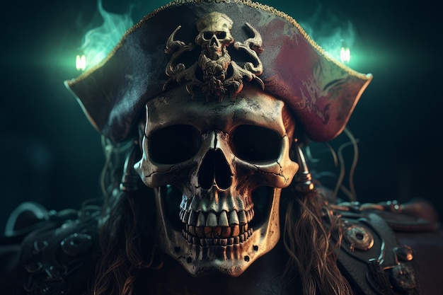 Skull pirate 3d Generate Ai