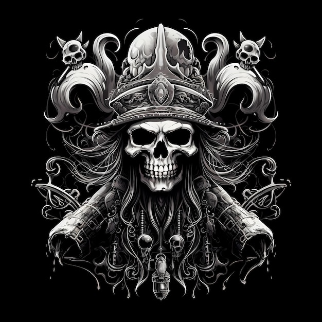 Photo skull pirates illustration