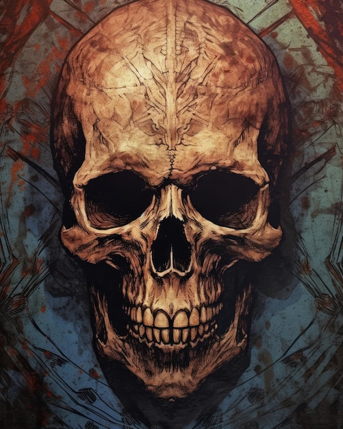 Skull Print for Tshirts Generative AI