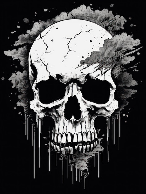 Skull Print for Tshirts Generative AI