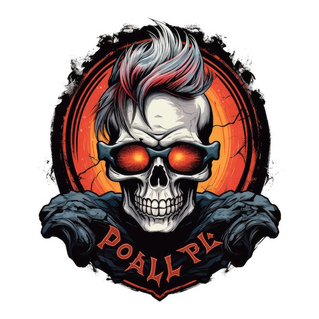 Skull Punk rock Logo design inspirationdesign element for logopostercardbenneremblemt shirt AI Generative