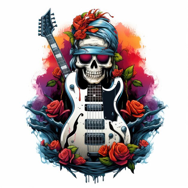 Photo skull punk rock logo design inspirationdesign element for logopostercardbenneremblemt shirt ai generative