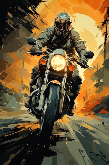 skull rider illustratie vector stijl