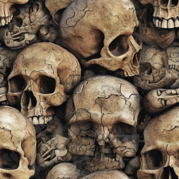 Skull seamless pattern art generative ai