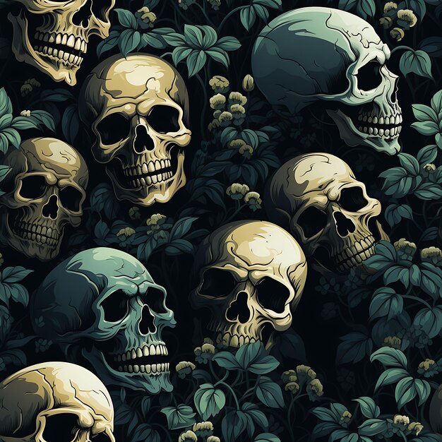 Skull seamless pattern for print and textile