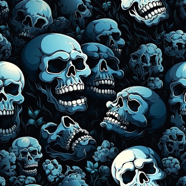 Skull seamless pattern for print and textile