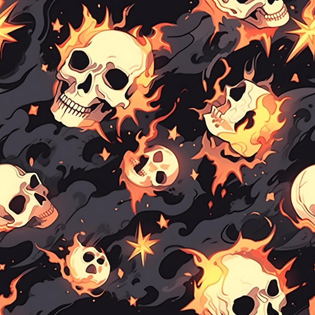 Skull seamless pattern for print and textile