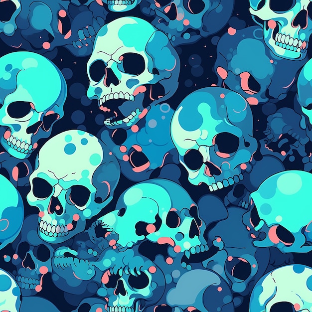 Skull seamless pattern for print and textile