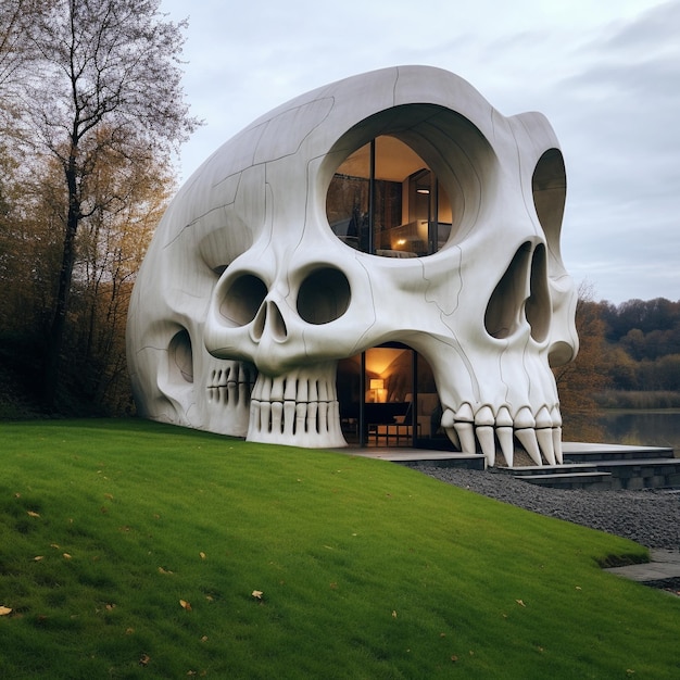 Skull shaped building