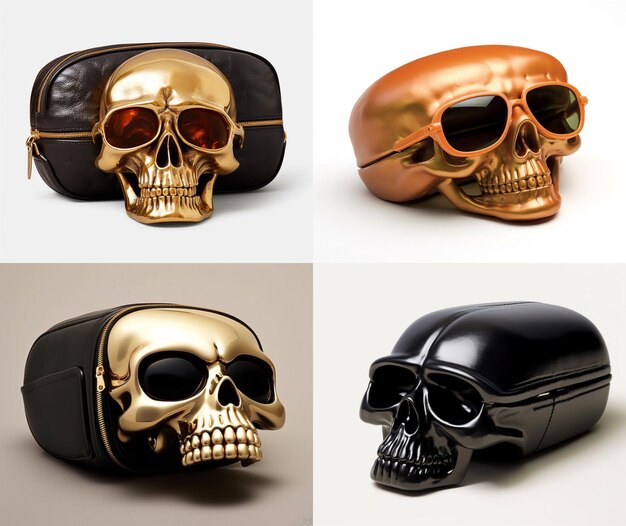 A skull shaped sunglasses case