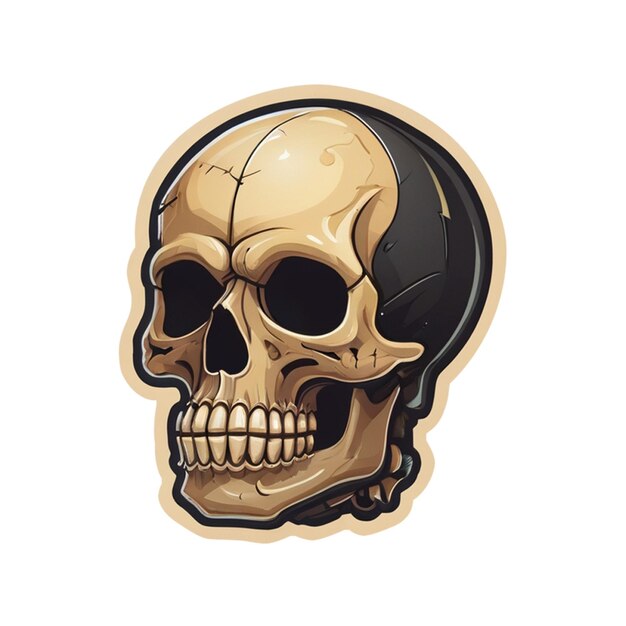 Skull sticker illustration on white background