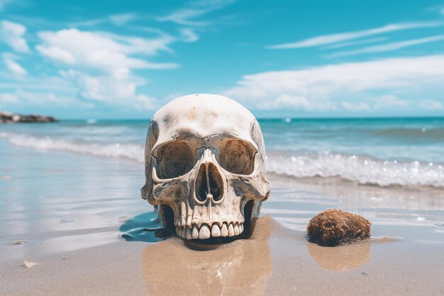 Foto skull spiaggia estiva t