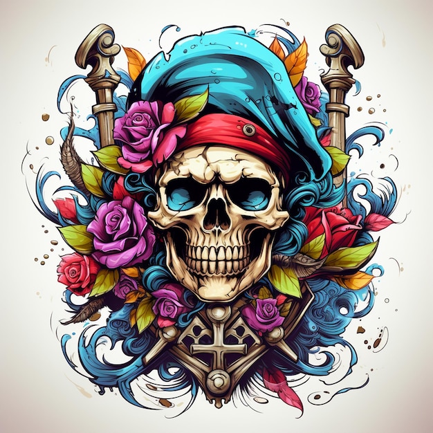 A skull t shirt design