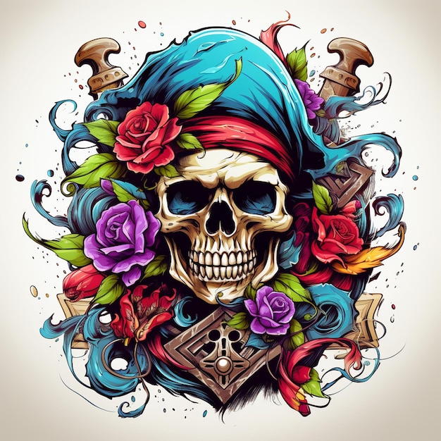 A skull t shirt design