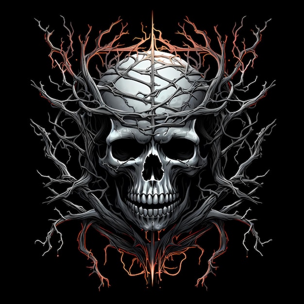 skull tattoo design illustration