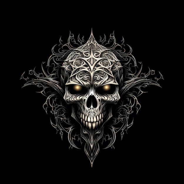 skull tattoo design illustration