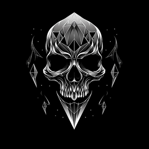 skull tattoo design illustration