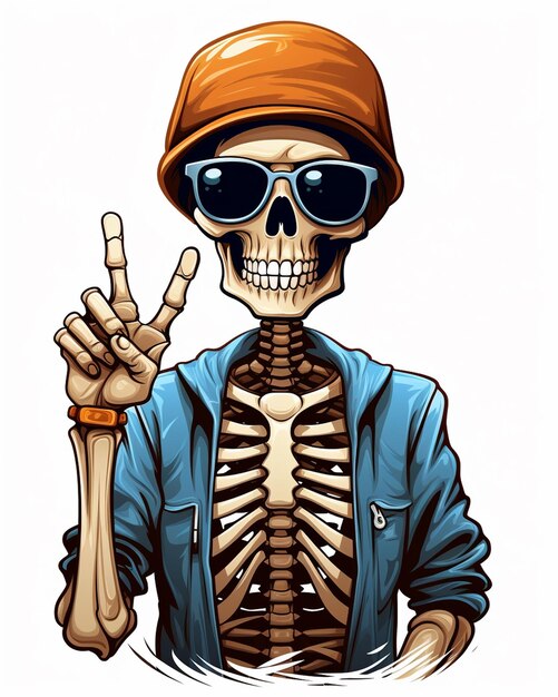 Photo a skull trendy funny cool t shirt design