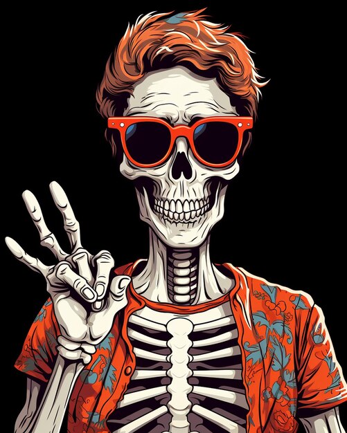 A skull trendy funny cool t shirt design