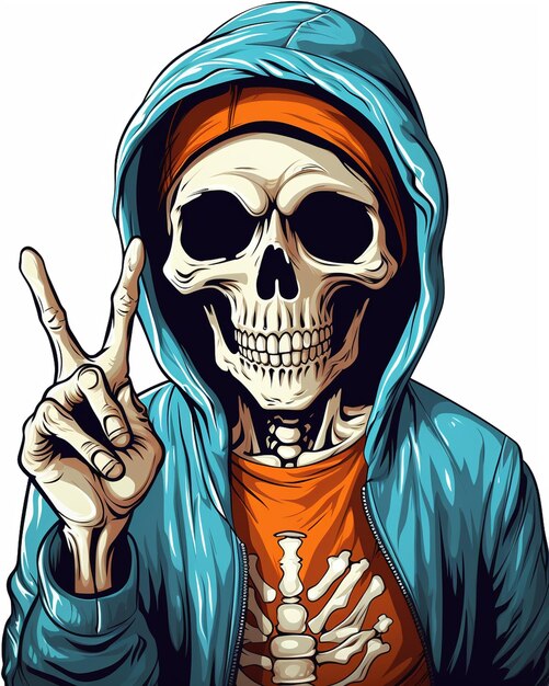 Photo a skull trendy funny cool t shirt design