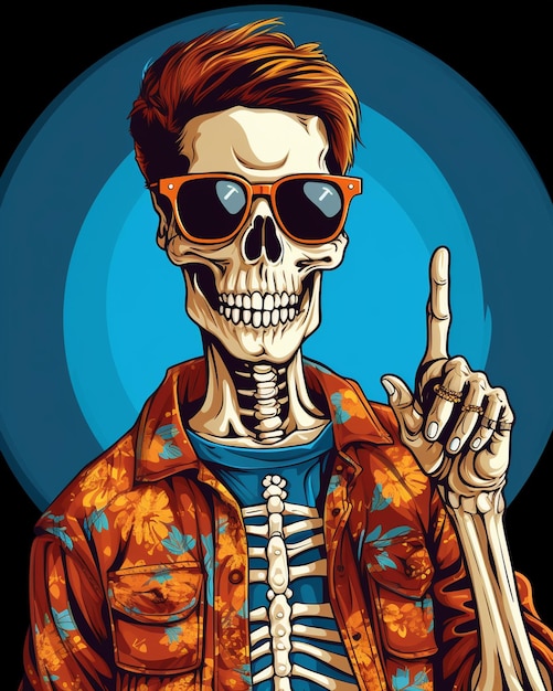 A skull trendy funny cool t shirt design